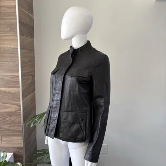 Vince Jacket Biker Pocket Leather Women's Sz Medium Authentic❤️ - Picture 9 of 12
